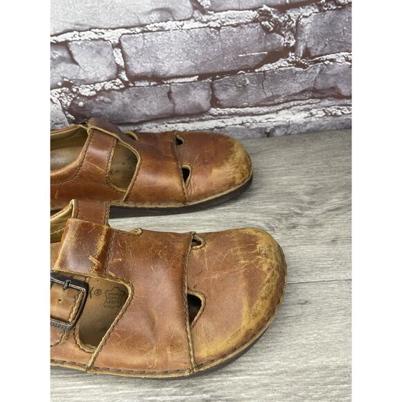 Birkenstock Clog Brown Leather Buckle Strap Clogs Shoes Women Sz 38EU/7.5M US M5 - Picture 7 of 16